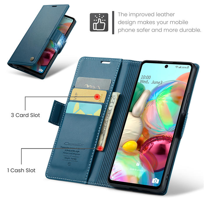 CaseMe Samsung Galaxy A71 4G Wallet RFID Blocking Magnetic Buckle Case