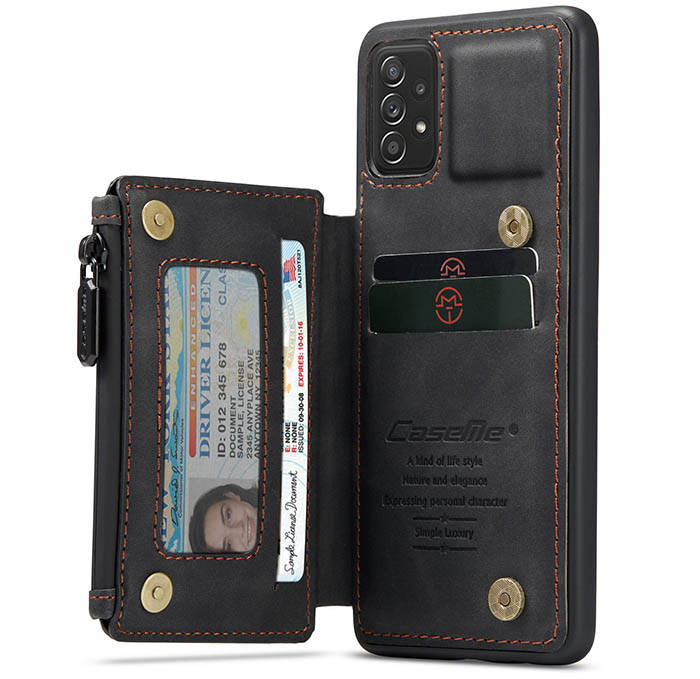 CaseMe Samsung Galaxy A72 5G Zipper Pocket Card Slots Case