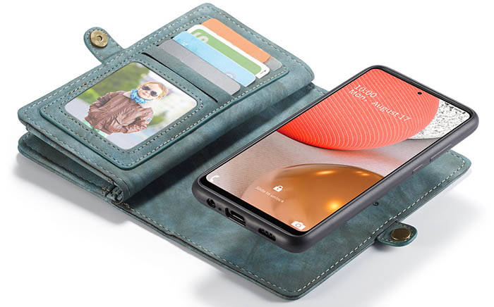 CaseMe Samsung Galaxy A72 5G Zipper Wallet Magnetic Detachable 2 in 1 Case