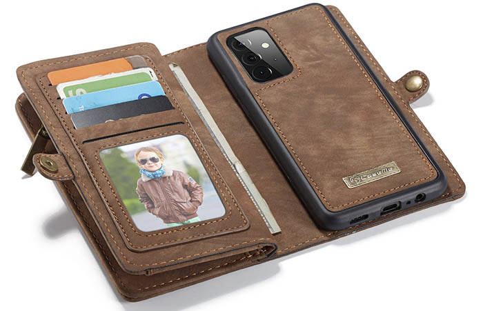 CaseMe Samsung Galaxy A72 Zipper Wallet Magnetic Detachable 2 in 1 Case