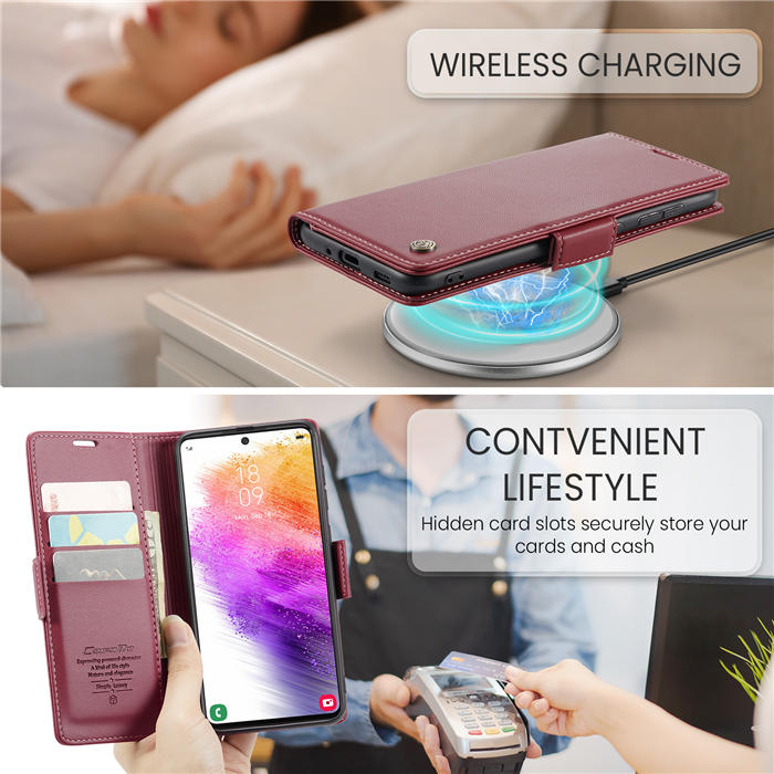 CaseMe Samsung Galaxy A73 5G Wallet RFID Blocking Magnetic Buckle Case