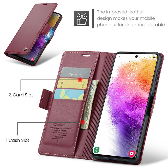 CaseMe Samsung Galaxy A73 5G Wallet RFID Blocking Magnetic Buckle Case