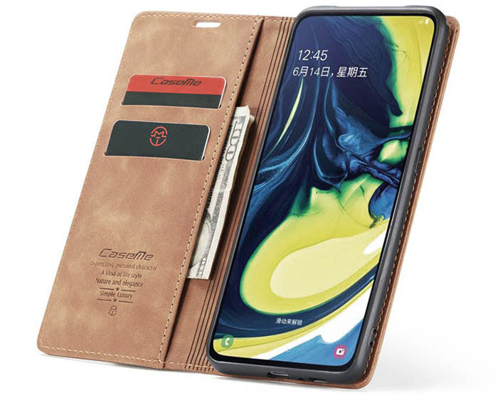 CaseMe Samsung Galaxy A80 Wallet Kickstand Magnetic Flip Leather Case