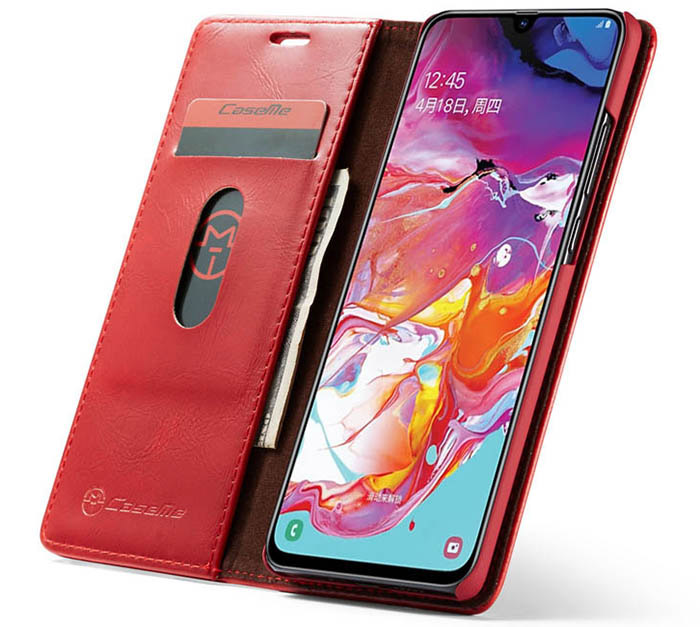 CaseMe Samsung Galaxy A70 Wallet Magnetic Flip Stand Leather Case