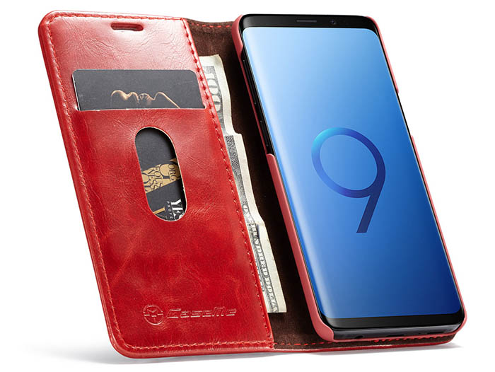 CaseMe Samsung Galaxy S9 Wallet Magnetic Flip Stand Leather Case