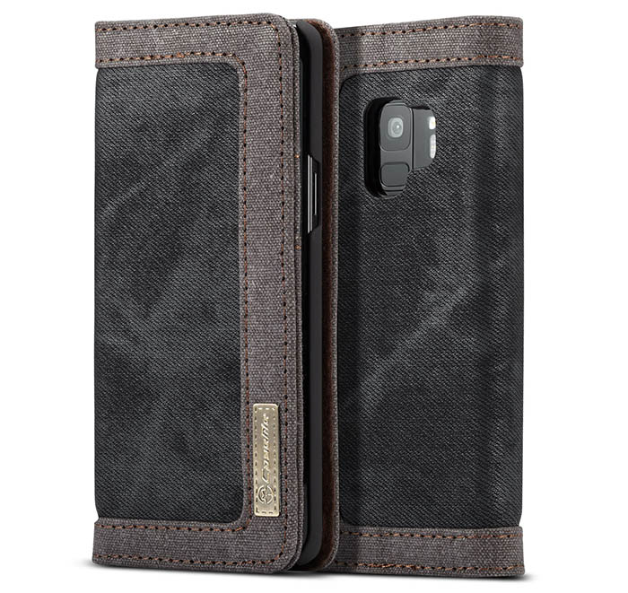 CaseMe Samsung Galaxy Note 9 Canvas Leather Wallet Magnetic Case