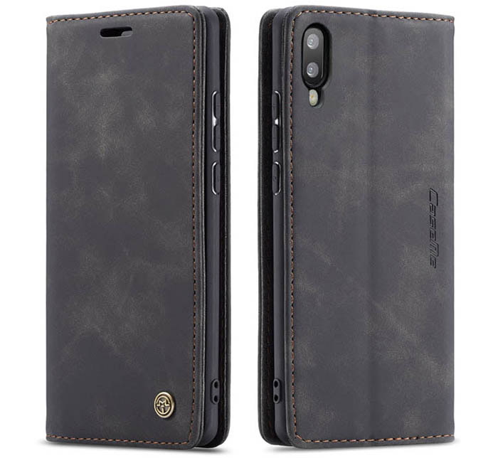 CaseMe Samsung Galaxy M10 Retro Wallet Kickstand Magnetic Flip Leather Case