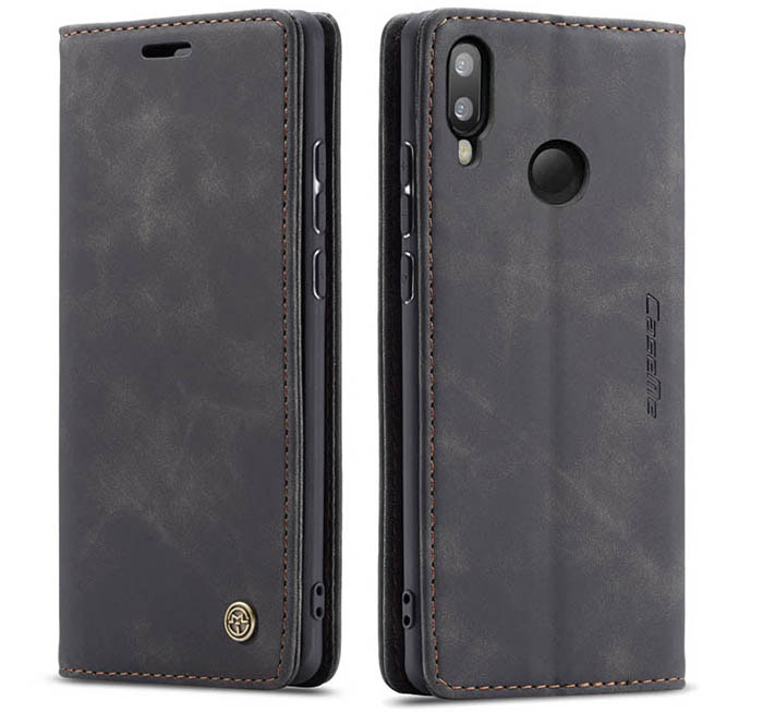 CaseMe Samsung Galaxy M20 Retro Wallet Kickstand Magnetic Flip Leather Case