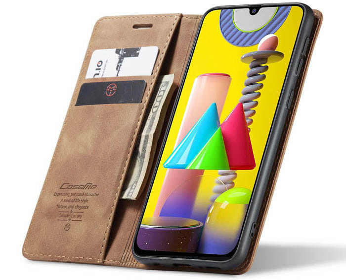 CaseMe Samsung Galaxy M31 Wallet Kickstand Magnetic Flip Leather Case