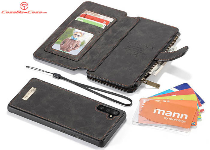 CaseMe Samsung Galaxy Note 10 Zipper Wallet Magnetic Detachable 2 in 1 Folio Flip Case