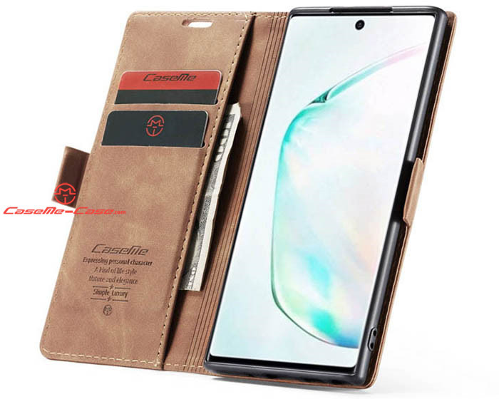 CaseMe Samsung Galaxy Note 10 Wallet Kickstand Magnetic Flip Leather Case