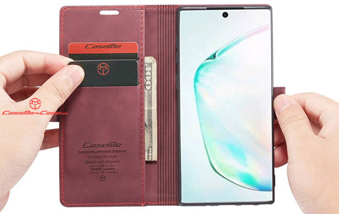 CaseMe Samsung Galaxy Note 10 Wallet Kickstand Magnetic Flip Leather Case