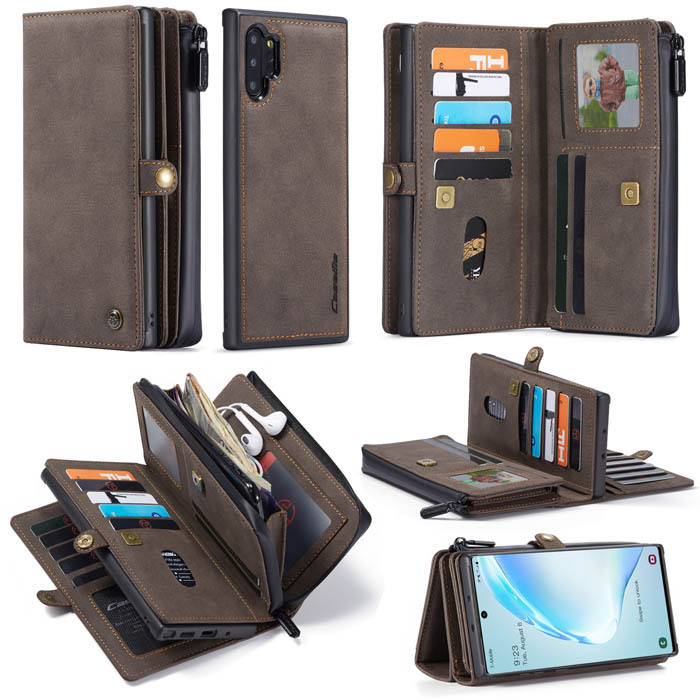 CaseMe Samsung Galaxy Note 10 Plus Multi-Functional Wallet Case Coffee