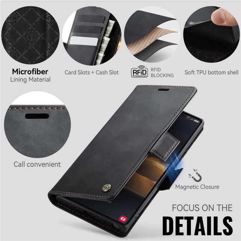CaseMe Samsung Galaxy Note 10 Plus Magnetic Wallet Case with RFID Blocking