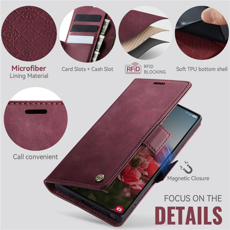 CaseMe Samsung Galaxy Note 10 Plus Magnetic Wallet Case with RFID Blocking