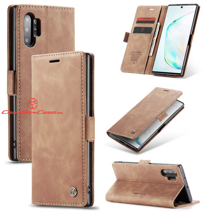 CaseMe Samsung Galaxy Note 10 Plus Wallet Magnetic Flip Case Brown