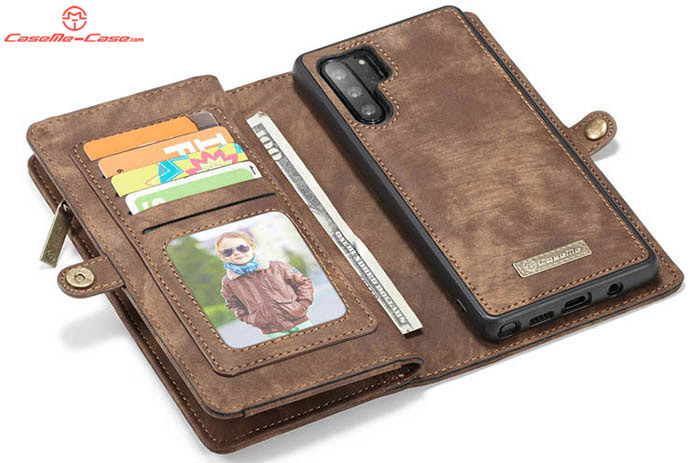 CaseMe Samsung Galaxy Note 10 Plus Zipper Wallet Magnetic Detachable 2 in 1 Folio Case