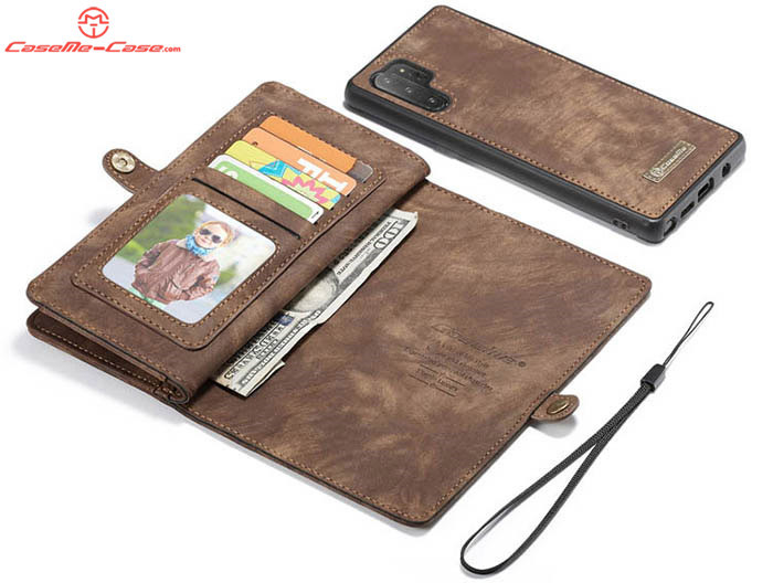 CaseMe Samsung Galaxy Note 10 Plus Zipper Wallet Magnetic Detachable 2 in 1 Folio Case