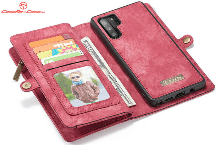 CaseMe Samsung Galaxy Note 10 Plus Zipper Wallet Magnetic Detachable 2 in 1 Folio Case