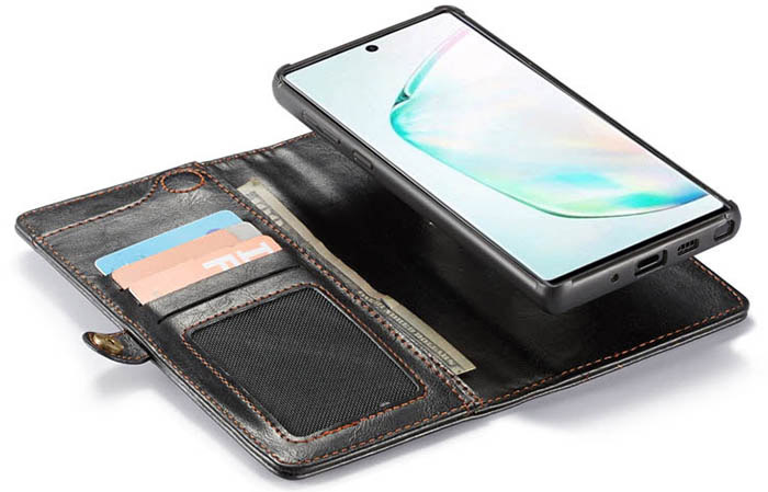 CaseMe Samsung Galaxy Note 10 Wallet Magnetic Detachable 2 in 1 Case With Wrist Strap