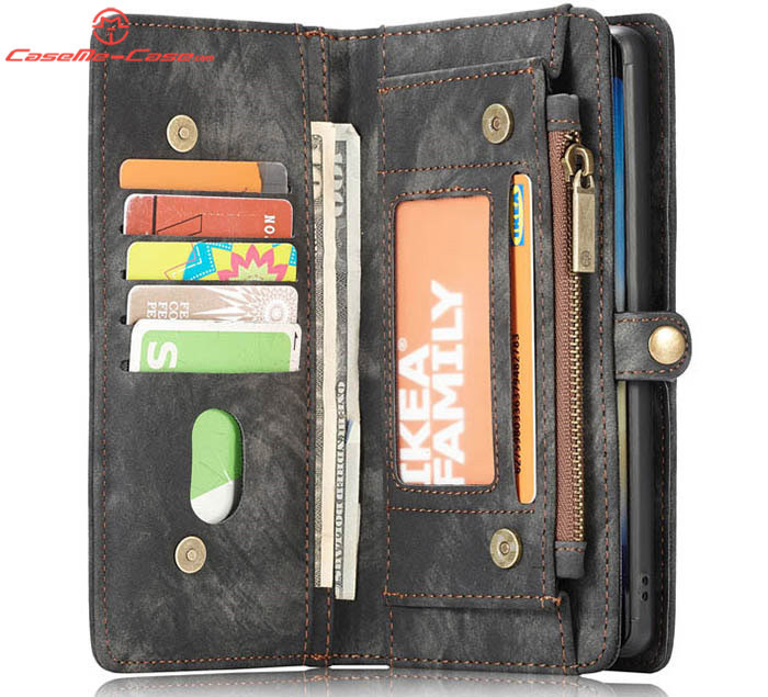 CaseMe Samsung Galaxy Note 10 Zipper Wallet Magnetic Detachable 2 in 1 Folio Case