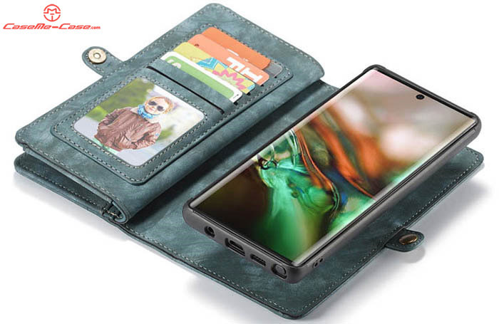 CaseMe Samsung Galaxy Note 10 Zipper Wallet Magnetic Detachable 2 in 1 Folio Case