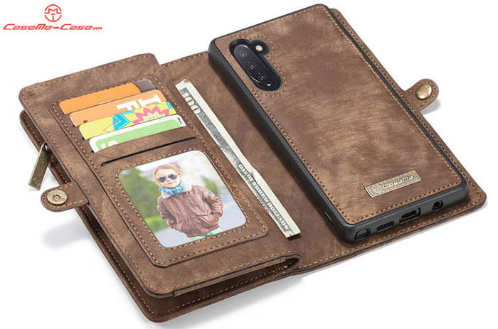 CaseMe Samsung Galaxy Note 10 Zipper Wallet Magnetic Detachable 2 in 1 Folio Case