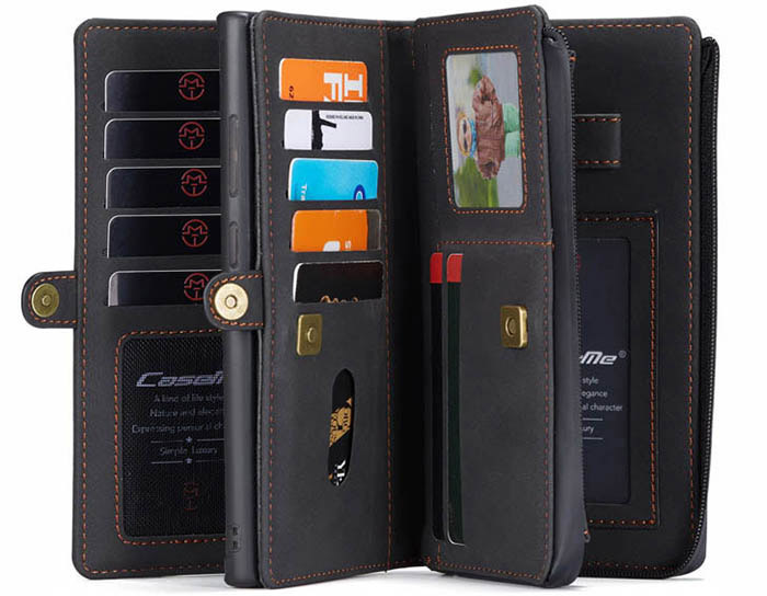 CaseMe Samsung Galaxy Note 20 Multi-Functional Zipper Wallet Magnetic Detachable 2 in 1 Folio Case