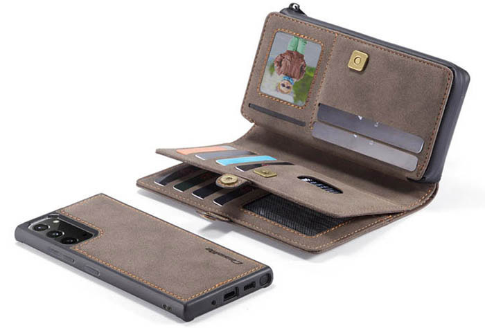 CaseMe Samsung Galaxy Note 20 Multi-Functional Zipper Wallet Magnetic Detachable 2 in 1 Folio Case