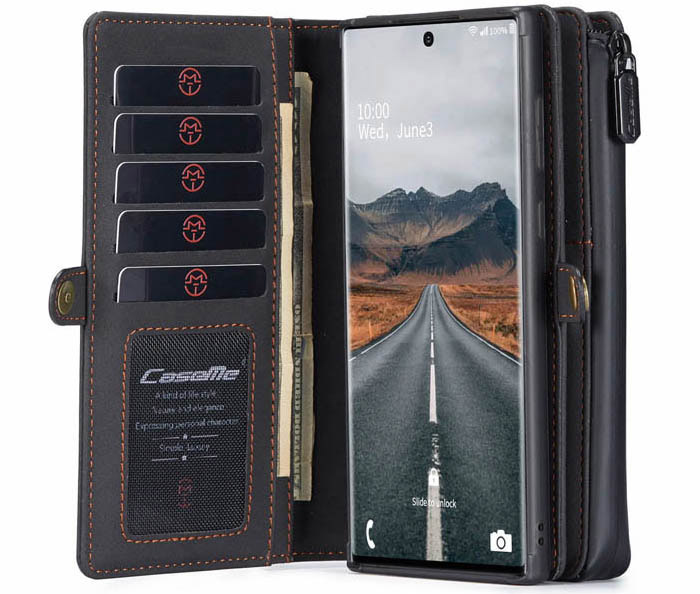CaseMe Samsung Galaxy Note 20 Plus Multi-Functional Zipper Wallet Magnetic Detachable 2 in 1 Folio Case
