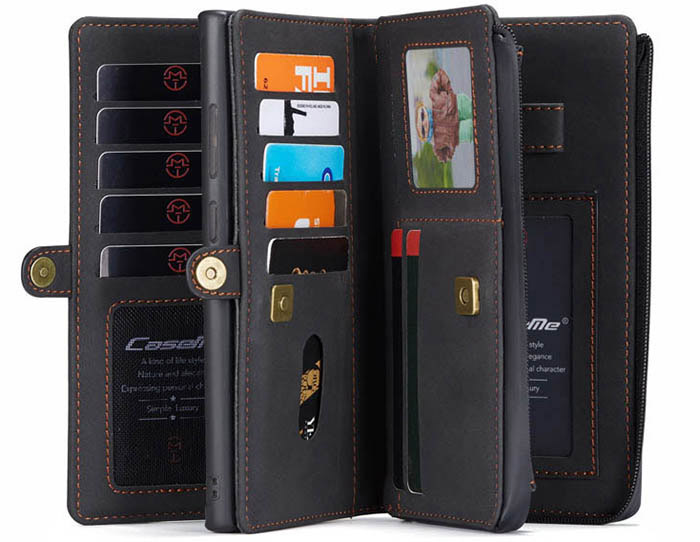 CaseMe Samsung Galaxy Note 20 Plus Multi-Functional Zipper Wallet Magnetic Detachable 2 in 1 Folio Case