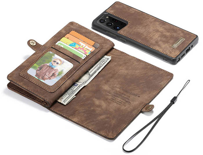 CaseMe Samsung Galaxy Note 20 Plus Zipper Wallet Magnetic Detachable 2 in 1 Case