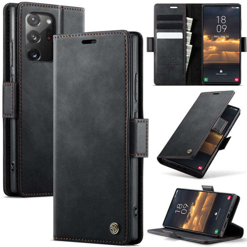 CaseMe Samsung Galaxy Note 20 Ultra Magnetic Wallet Case with RFID Blocking Black