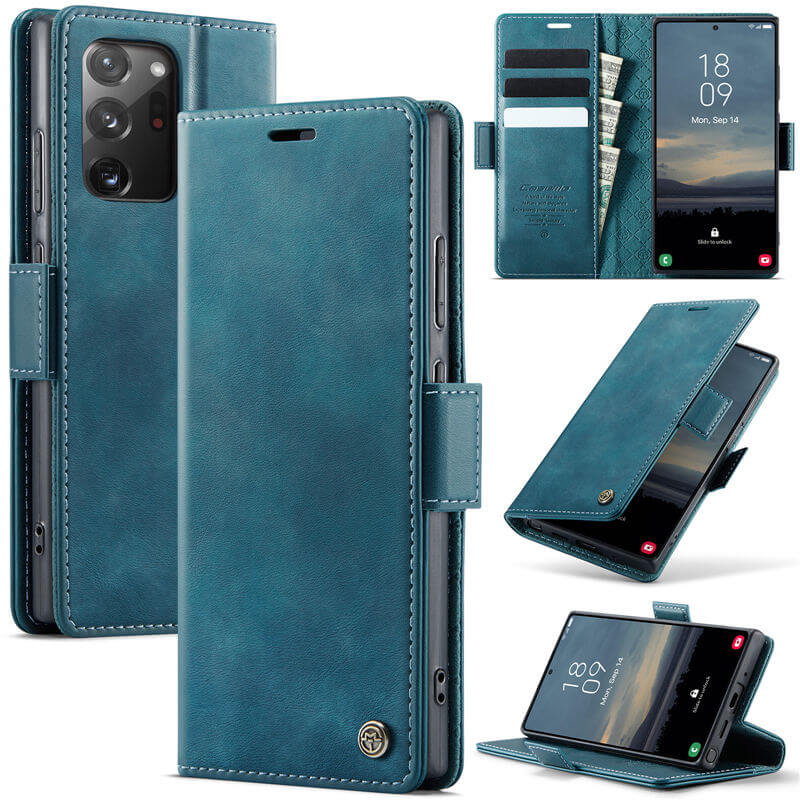 CaseMe Samsung Galaxy Note 20 Ultra Magnetic Wallet Case with RFID Blocking Blue