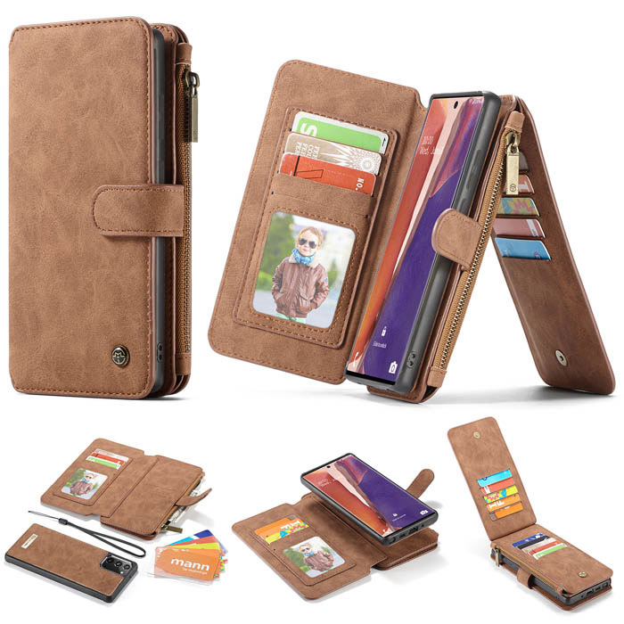 CaseMe Samsung Galaxy S9 Detachable 2 in 1 Magnet Wallet Case Brown