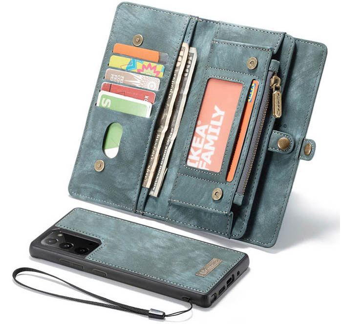 CaseMe Samsung Galaxy Note 20 Zipper Wallet Magnetic Detachable 2 in 1 Case