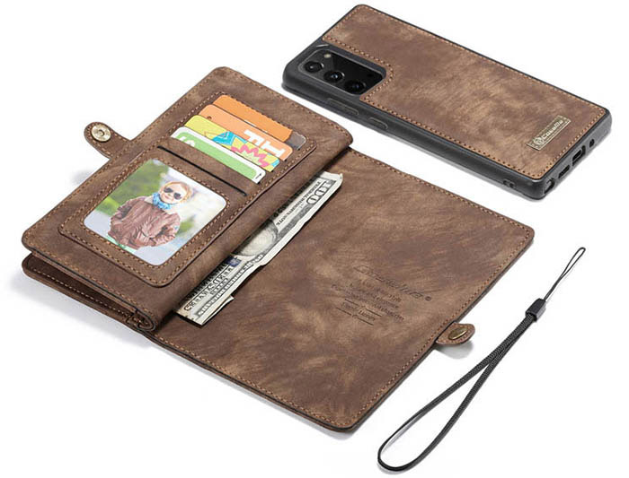 CaseMe Samsung Galaxy Note 20 Zipper Wallet Magnetic Detachable 2 in 1 Case