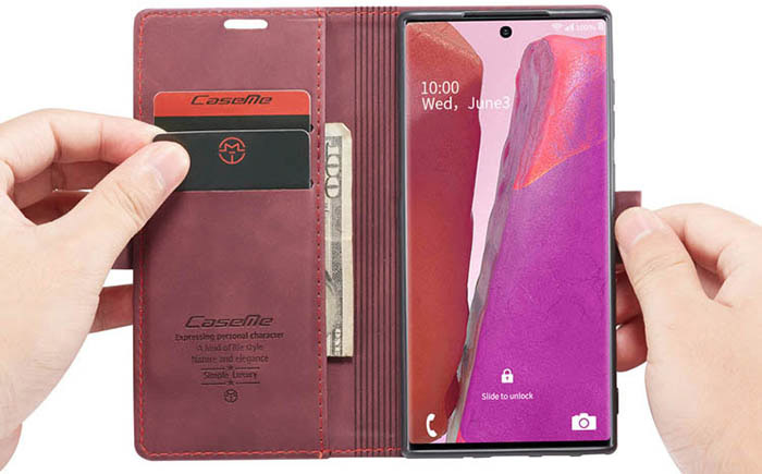 CaseMe Samsung Galaxy Note 20 Wallet Kickstand Magnetic Flip Leather Case