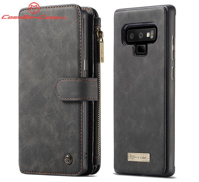 CaseMe Samsung Galaxy Note 9 Zipper Wallet Magnetic Detachable 2 in 1 Folio Flip Case