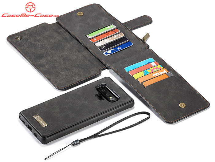 CaseMe Samsung Galaxy Note 9 Zipper Wallet Magnetic Detachable 2 in 1 Folio Flip Case