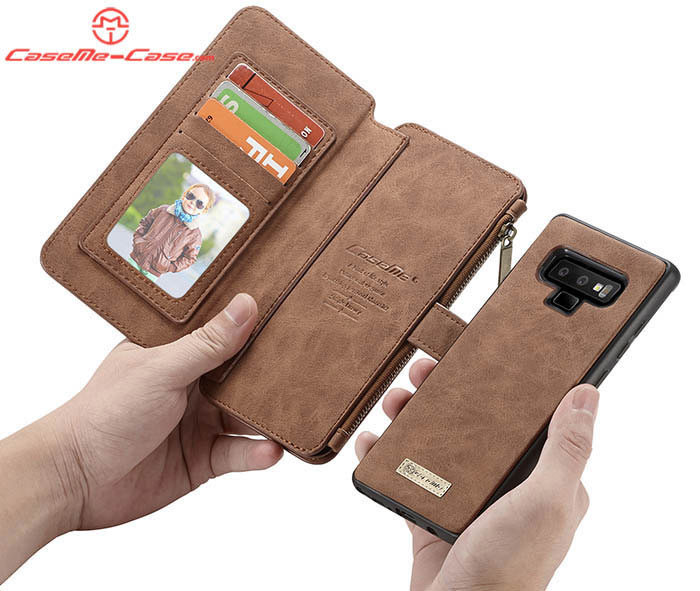 CaseMe Samsung Galaxy Note 9 Zipper Wallet Magnetic Detachable 2 in 1 Folio Flip Case