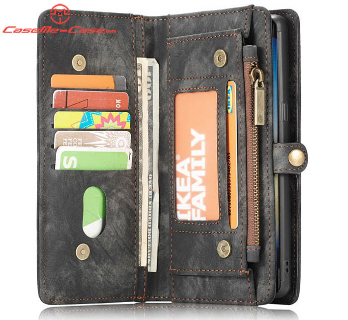 CaseMe Samsung Galaxy Note 9 Zipper Wallet Magnetic Detachable 2 in 1 Folio Case