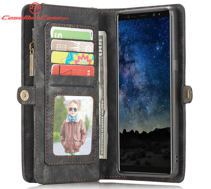 CaseMe Samsung Galaxy Note 9 Zipper Wallet Magnetic Detachable 2 in 1 Folio Case