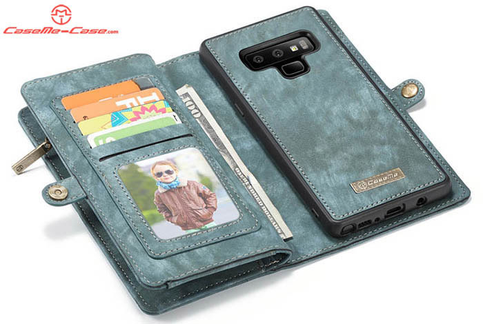 CaseMe Samsung Galaxy Note 9 Zipper Wallet Magnetic Detachable 2 in 1 Folio Case