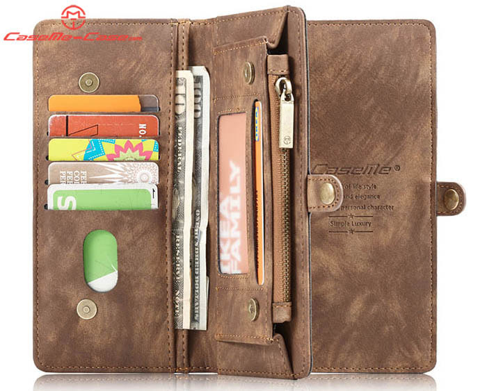 CaseMe Samsung Galaxy Note 9 Zipper Wallet Magnetic Detachable 2 in 1 Folio Case