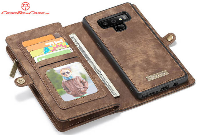 CaseMe Samsung Galaxy Note 9 Zipper Wallet Magnetic Detachable 2 in 1 Folio Case