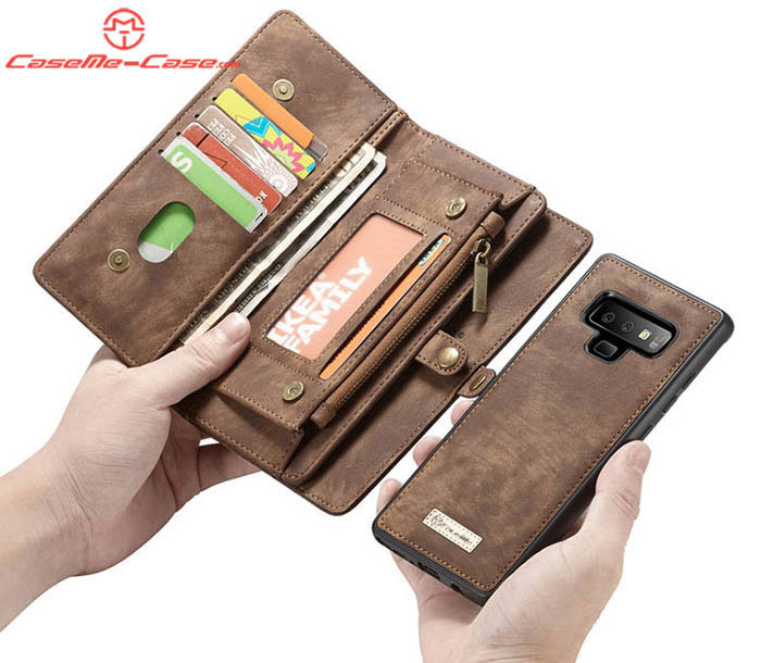 CaseMe Samsung Galaxy Note 9 Zipper Wallet Magnetic Detachable 2 in 1 Folio Case