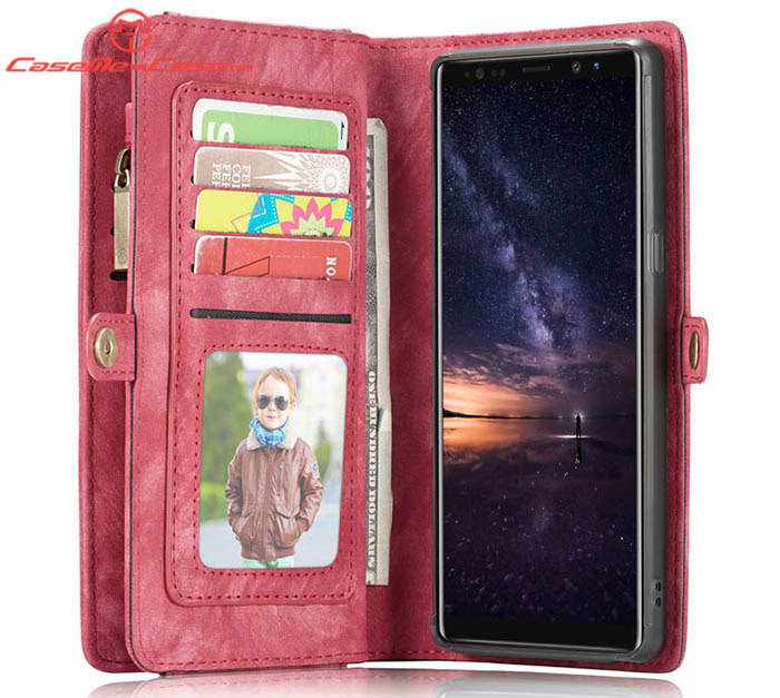 CaseMe Samsung Galaxy Note 9 Zipper Wallet Magnetic Detachable 2 in 1 Folio Case