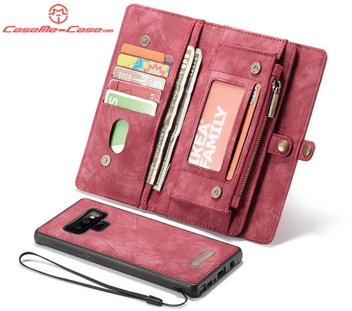 CaseMe Samsung Galaxy Note 9 Zipper Wallet Magnetic Detachable 2 in 1 Folio Case