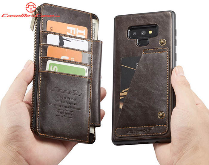 CaseMe Samsung Galaxy Note 9 Business Multi-functional Zipper Wallet Detachable 2-in-1 Case